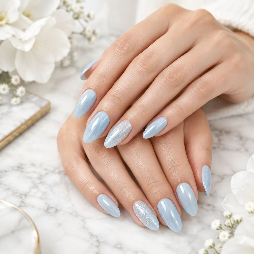 Blue nail art